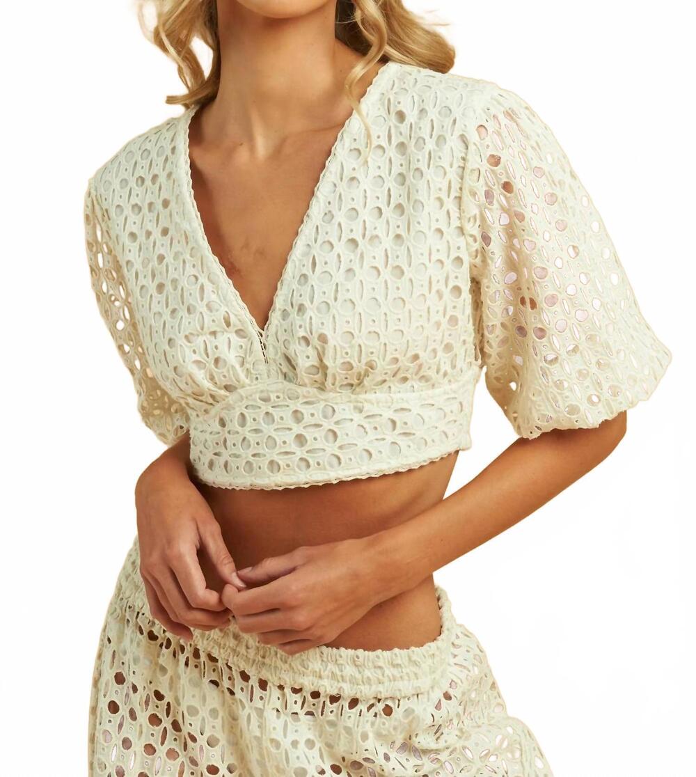 NEW Z&L EUROPE tottem crop top in ecru